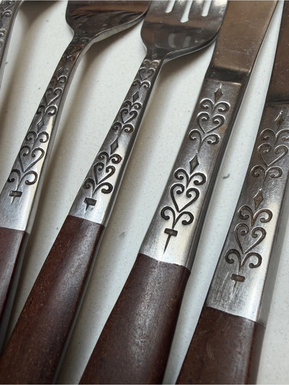 Vintage Interpur Stainless Steel Flatware Set - made in Japan - 6 pieces